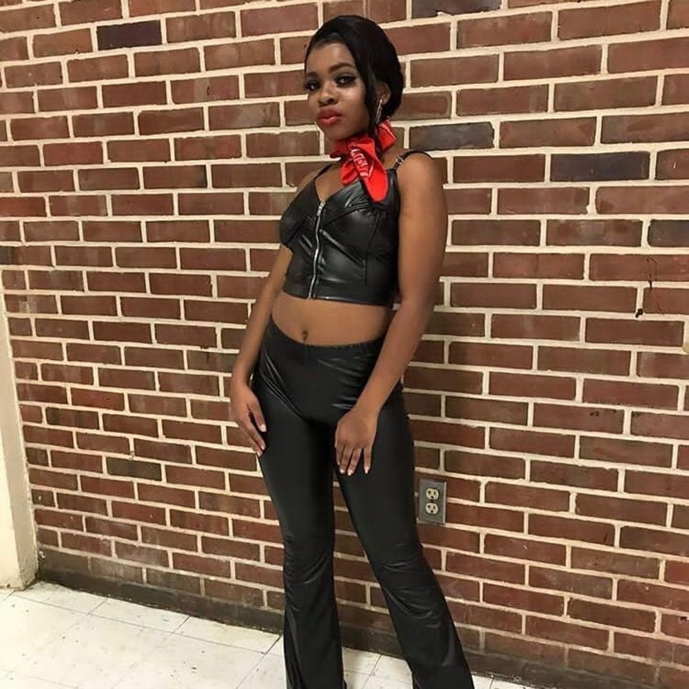 Leather crop top